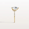 Liora Muse 3CT Pear Lab Diamond Engagement Ring with Pave Band in 10K Solid Gold