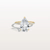 Liora Muse 3CT Pear Lab Diamond Engagement Ring with Pave Band in 10K Solid Gold