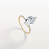 Liora Muse 3CT Pear Lab Diamond Engagement Ring with Pave Band in 10K Solid Gold