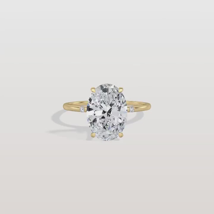 Lucia | 1 Carat Oval Lab Grown Diamond Engagement Ring – Hidden Halo Elegant Design