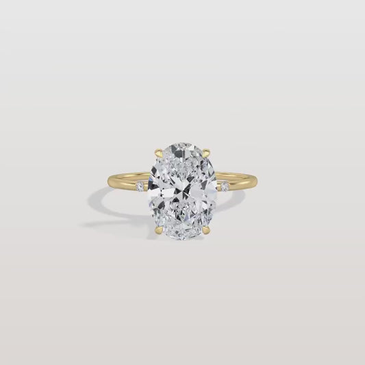 Lucia | 1 Carat Oval Lab Grown Diamond Engagement Ring – Hidden Halo Elegant Design