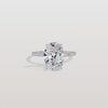 Liora Muse 3.00 Carat Oval Cut 4 Prong Lab Grown Diamond Hidden Halo Ring with Mini Side Stones 9k Gold