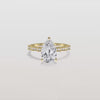 Liora Muse 2.00 Carat Pear Shape Lab Grown Diamond Hidden Halo Ring with Diamond Pavé Band 10k Gold