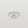 Liora Muse 2CT Pear Lab Diamond Engagement Ring with Pave Band in 10K Solid Gold