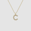 Liora Muse Letter Pendant with Initial Letter A-Z Charm 26 Letters Lab-Grown Diamonds Bubble Necklace 10k Solid Gold