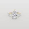 Liora Muse 3CT Pear Lab Diamond Engagement Ring with Pave Band in 10K Solid Gold