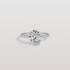 Liora Muse 2.00 Carat Oval Cut Lab Grown Diamond Hidden Halo Ring with Diamond Pavé band 9k Gold