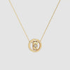 Double Ring Lab-Grown Diamond Pendant Necklace For Women
