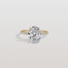 Liora Muse 3.00 Carat Oval Cut Lab Grown Diamond Hidden Halo Ring with Diamond Pavé band 9k Gold