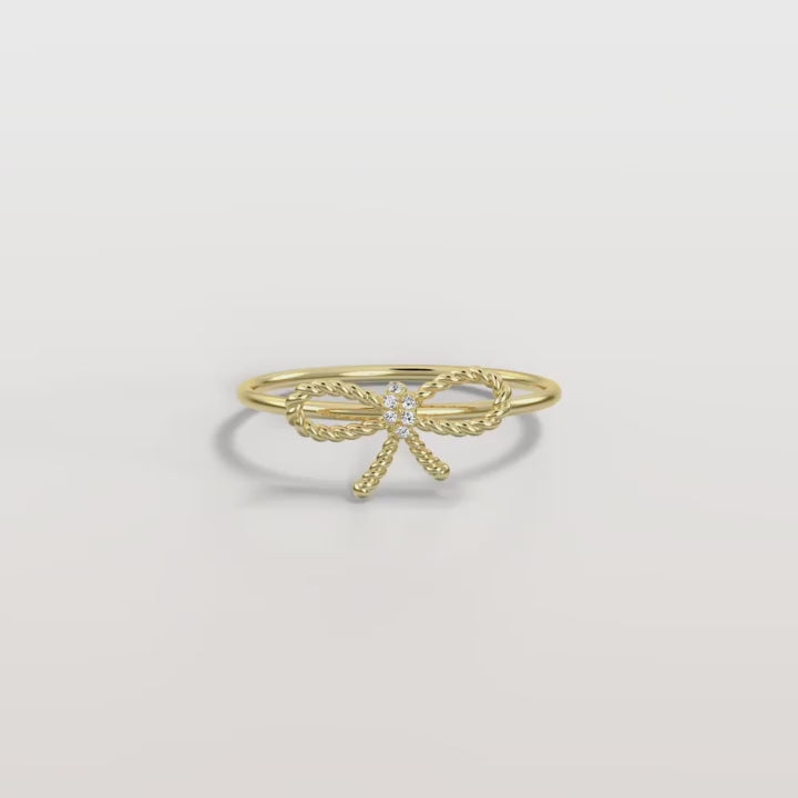 Bow Ring With Lab Diamond