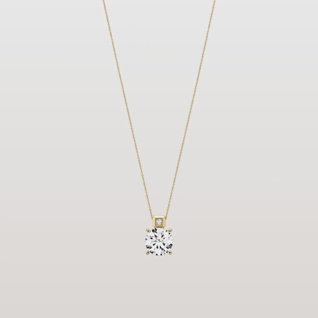 Round Lab Grown Diamond Pendant Necklace – Classic Solitaire Necklace