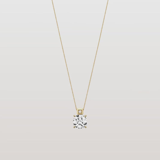Round Lab Grown Diamond Pendant Necklace – Classic Solitaire Necklace