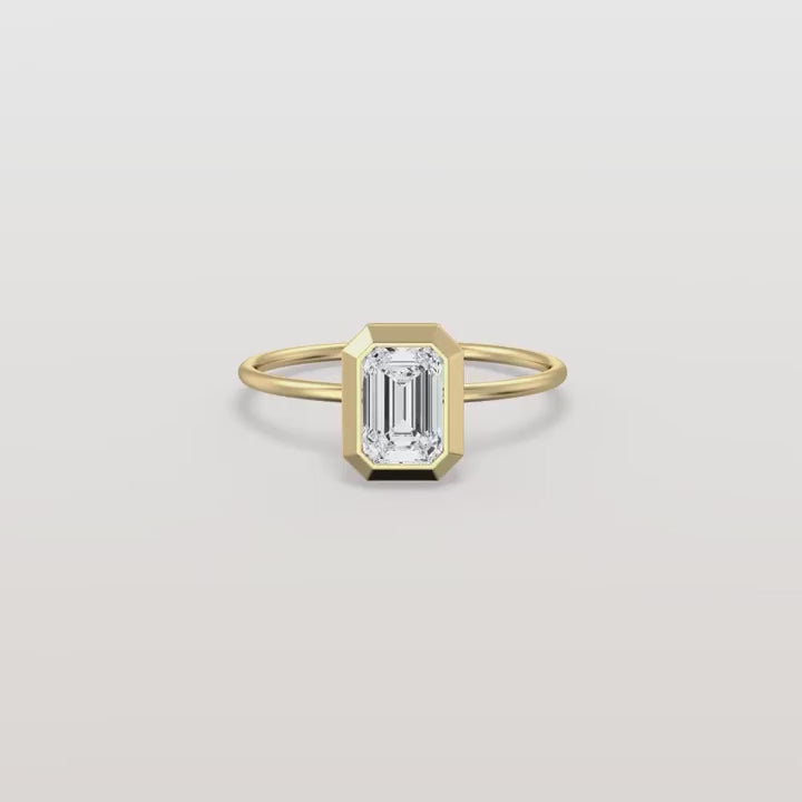 Ivy丨1CT Solitaire Bezel Set Lab Diamond Engagement Ring