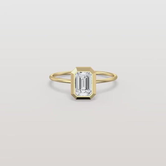 Ivy丨1CT Solitaire Bezel Set Lab Diamond Engagement Ring