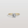 Liora Muse 1CT Lab Grown Emerald Cut Solitaire Pave Engagement Ring in 10K Solid Gold
