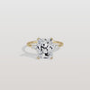 Liora Muse 3CT Radiant Cut Lab Diamond Side Stone Engagement Ring in 10K Solid Gold