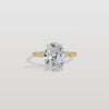 Liora Muse 3.00 Carat Oval Cut 4 Prong Lab Grown Diamond Hidden Halo Ring with Mini Side Stones 9k Gold