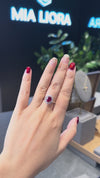 Atelier Gemstone 3.50 Carat Oval Cut Lab Grown Ruby Lace Design Halo Ring 925 Sterling Silver (18K Gold Plated)