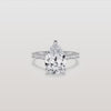 Liora Muse 3.00 Carat Pear Shape Lab Grown Diamond Hidden Halo Ring with Diamond Pavé Band 9k Gold