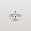Liora Muse 3.00 Carat Pear Shape Lab Grown Diamond Hidden Halo Ring with Diamond Pavé Band 9k Gold
