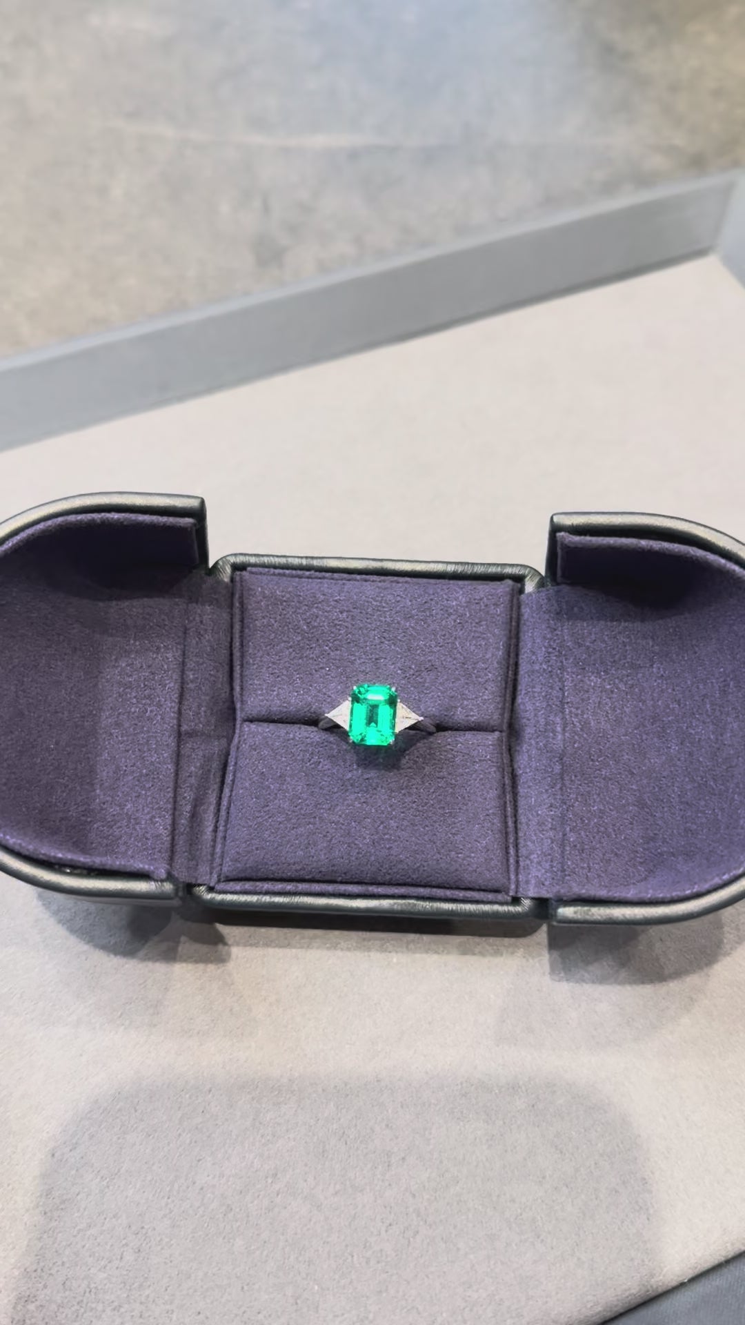 Colombian Emerald Ring 2.2ct Oval Emerald 7x9mm 925 Silver 18K Gold Plated Vintage Statement Ring