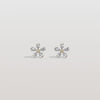 Pear Cut Lab Grown Diamond Flower Stud Earrings – Romantic Floral Design