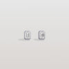 Octagon Bezel Set 2CTW Emerald Cut Solitaire Diamond Stud Earrings