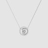 Liora Muse 0.13 Carat Double-Ring Four Leaf Clover Lab Grown Diamond Pendant Necklace 925 Sterling Silver