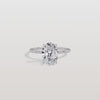 Liora Muse 2.00 Carat Oval Cut 4 Prong Lab Grown Diamond Hidden Halo Ring with Mini Side Stones 10k Gold