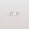 Liora Muse 4 Carat Emerald Cut Lab Grown Diamond 4-Prong Stud Earrings (2 ct each side) 9k Solid Gold