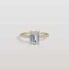 Liora Muse 2CT Lab Grown Emerald Cut Solitaire Pave Engagement Ring in 10K Solid Gold