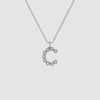 Liora Muse Letter Pendant with Initial Letter A-Z Charm 26 Letters Lab-Grown Diamonds Bubble Necklace Sterling Silver