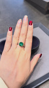 Tsavorite Garnet Ring 5.42ct Cushion Cut Green Gemstone 9x9mm 925 Silver 18K Gold Plated Statement Ring