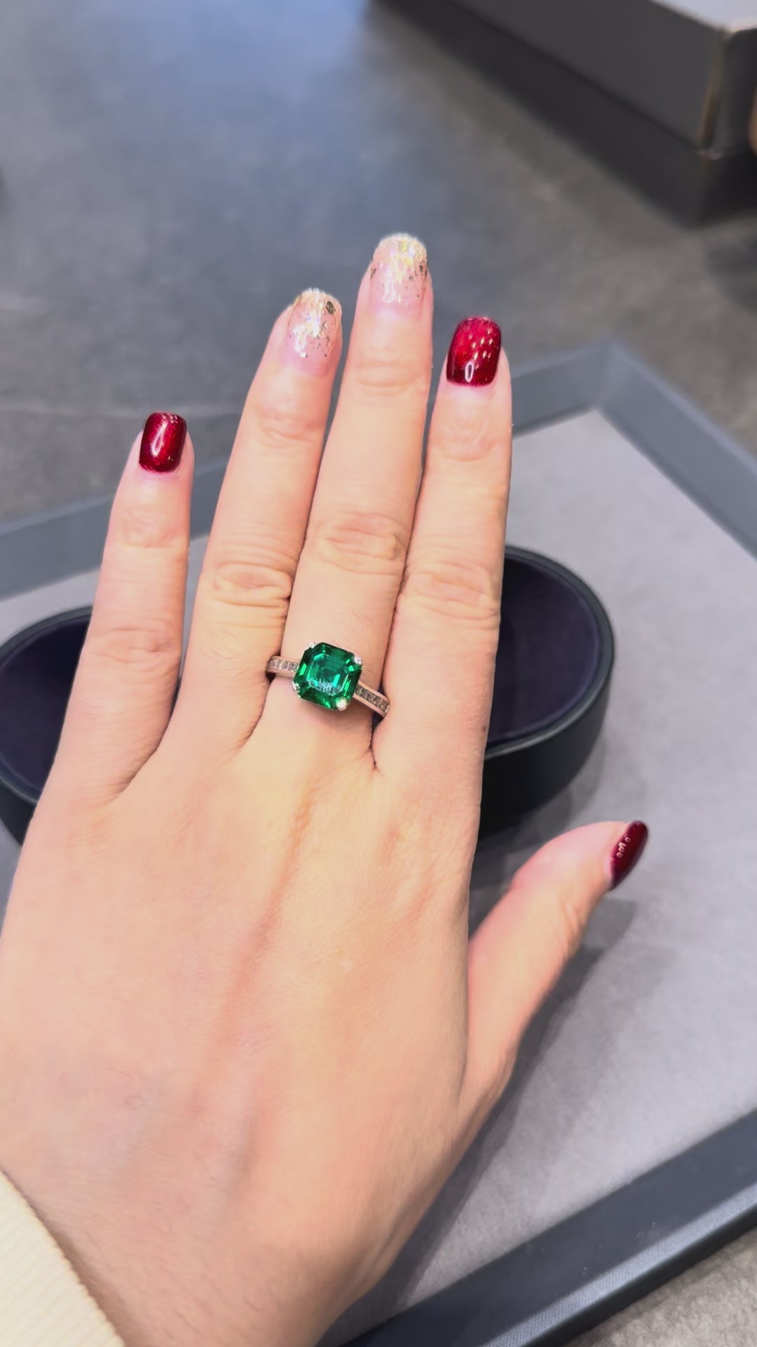 Tsavorite Garnet Ring 5.42ct Cushion Cut Green Gemstone 9x9mm 925 Silver 18K Gold Plated Statement Ring