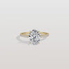 Liora Muse 2.00 Carat Oval Cut Lab Grown Diamond Hidden Halo Ring with Diamond Pavé band 9k Gold