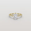 Liora Muse 1.00 Carat Pear Shape Lab Grown Diamond Hidden Halo Ring with Diamond Pavé Band 9k Gold