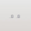 Octagon Bezel Set 1CTW Emerald Cut Single Diamond Stud Earrings