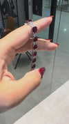Ruby Tennis Bracelet 29 Stones 925 Silver 18K Gold Plated Red Gemstone Bracelet