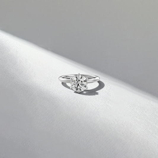 1.00cat Classic Round Lab-Grown Diamond 6-Prong Solitaire Ring